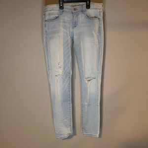 Arizona Super Skinny Light Wash Jeans With Holes